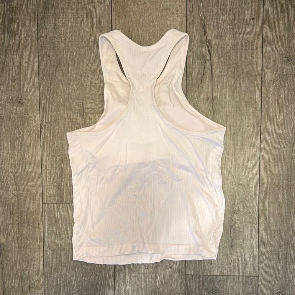 White Racerback Tank Top - Picture 2 of 6
